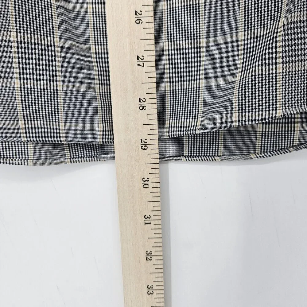 Roundtree‎ & Yorke Shirt Mens Small Black Brown EZ Gold Label Non Iron Button S